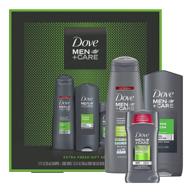 dove men + care limited edition extra fresh grooming gift pack: body wash, antiperspirant, shampoo+conditioner combo - 3 count for an exciting holiday logo