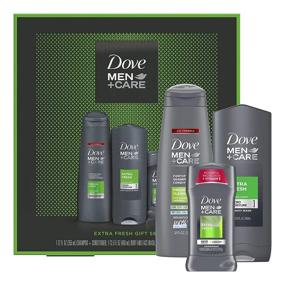 img 4 attached to Dove Men + Care Limited Edition Extra Fresh Grooming Gift Pack: Body Wash, Antiperspirant, Shampoo+Conditioner Combo - 3 Count for an Exciting Holiday