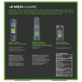 img 3 attached to Dove Men + Care Limited Edition Extra Fresh Grooming Gift Pack: Body Wash, Antiperspirant, Shampoo+Conditioner Combo - 3 Count for an Exciting Holiday