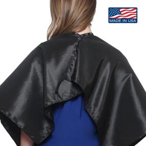 img 3 attached to Black Iridescent Salon Cape with Snaps - Mane Caper: Professional, Extra Long 45 inch X 60 inch, Heavy Duty Material, Exceptional Durability for Barbershop and Beauty Shop Use, Ensures Long Lasting Performance and Specialized Finish (Black)