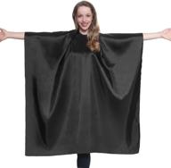 black iridescent salon cape with snaps - mane caper: professional, extra long 45 inch x 60 inch, heavy duty material, exceptional durability for barbershop and beauty shop use, ensures long lasting performance and specialized finish (black) logo