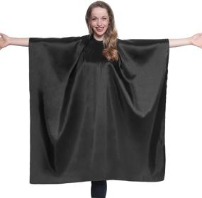 img 4 attached to Black Iridescent Salon Cape with Snaps - Mane Caper: Professional, Extra Long 45 inch X 60 inch, Heavy Duty Material, Exceptional Durability for Barbershop and Beauty Shop Use, Ensures Long Lasting Performance and Specialized Finish (Black)