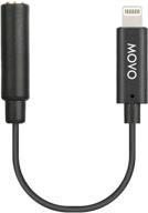 🎧 movo ima-1 female 3.5mm trrs microphone adapter cable with lightning connector dongle for apple iphone, ipad, smartphones, and tablets – ideal for microphones & pro audio logo