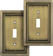 🔲 henne bery decorative wall plate switch plate outlet cover - sunken pearls design (single toggle, 2 pack, antique brass) логотип