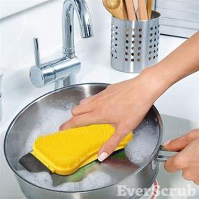 img 2 attached to EverScrub Silicone Sponge (2 Pack) Multi-Purpose Kitchen Sponge With Scrubber