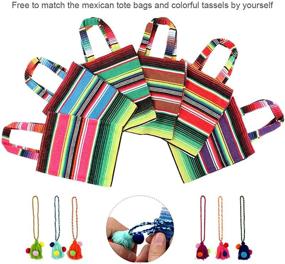 img 2 attached to 👜 OurWarm Handwoven Mexican Tote Bags - 10 x 8 Inches, Set of 6 Fiesta Party Favor Bags with Colorful Tassels for Mexican Party Decorations and Supplies