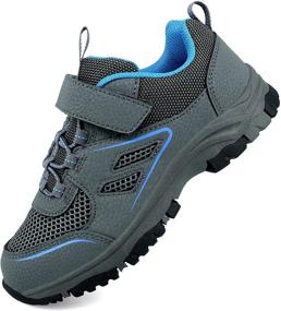 img 4 attached to YESKIS Girls' Athletic Trekking Sneakers with Collision Support