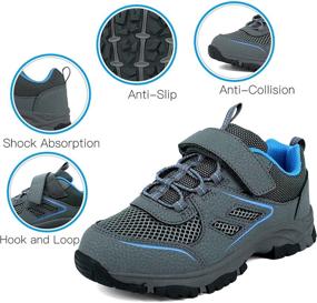 img 3 attached to YESKIS Girls' Athletic Trekking Sneakers with Collision Support