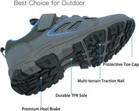 img 2 attached to YESKIS Girls' Athletic Trekking Sneakers with Collision Support