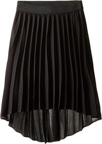 img 1 attached to 👗 Stylish and Flattering: Amy Byer Girls' Picture Perfect High-Low Pleated Chiffon Skirt