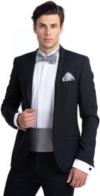 img 1 attached to 🎩 Держатель NV Premium Cummerbund Платок: Подними свою игру с мужскими аксессуарами!