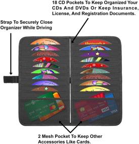 img 2 attached to Органайзер для солнцезащитного козырька автомобиля Lebogner и держатель для компакт-дисков: 2-в-1 карман для личных вещей, документов и компакт-дисков/дисков Blu-ray.