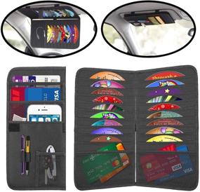 img 4 attached to ✉️ Lebogner Car Sun Visor Organizer and CD Holder: 2-in-1 Auto Interior Pocket for Personal Belongings, Documents, and CDs/DVDs