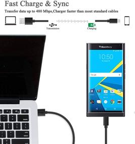 img 2 attached to 2-Pack 6Ft and 10Ft Fast Charging Cable for Samsung Galaxy S7 and 🔌 Other Android Phones - Long Charger Cord for LG, Moto, Sony, and More in Black