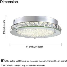 img 3 attached to 💡 11-Inch LED Flush Mount Crystal Chandelier Light Fixture - Dimmable Surface Wall Light with 4000K Daylight White, 1980LM for Kitchen Island, Bathroom, Bedroom, Hallway - Minimalist, Modern Design