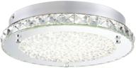 💡 11-inch led flush mount crystal chandelier light fixture - dimmable surface wall light with 4000k daylight white, 1980lm for kitchen island, bathroom, bedroom, hallway - minimalist, modern design логотип