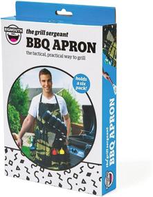 img 2 attached to BigMouth Inc BBQ Apron - The Grill Sergeant: Camouflage 🔥 Cotton Gag Gift for Cookouts, Adjustable Strap, Pockets, and Bottle Opener Included