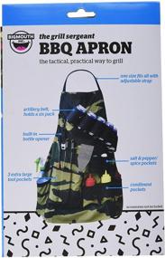 img 3 attached to BigMouth Inc BBQ Apron - The Grill Sergeant: Camouflage 🔥 Cotton Gag Gift for Cookouts, Adjustable Strap, Pockets, and Bottle Opener Included