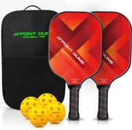 premium point dume pickleball paddle set: graphite carbon raquettes with 2 paddles, 4 pickleballs, carry case - usapa approved логотип