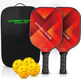 img 4 attached to Premium Point Dume Pickleball Paddle Set: Graphite Carbon Raquettes with 2 Paddles, 4 Pickleballs, Carry Case - USAPA Approved