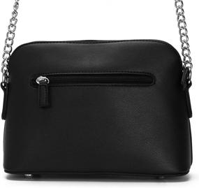 img 1 attached to 👜 DAVIDJONES Women's Jet Set Purse Dome Crossbody Bag: Small Saffiano PU Leather Shoulder Handbag with Chain Strap