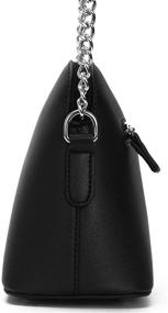 img 2 attached to 👜 DAVIDJONES Women's Jet Set Purse Dome Crossbody Bag: Small Saffiano PU Leather Shoulder Handbag with Chain Strap