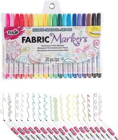 img 4 attached to 🌷 Tulip 20-Pack Multicolor Permanent Nontoxic Fabric Markers