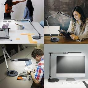 img 2 attached to Enhance Productivity with the OTUS 2-in-1 LED Desk Lamp: Wireless Charging, Adjustable Swing Arm, Dimmable Brightness, 3 Color Modes for Home Office, Study, Reading, and Working