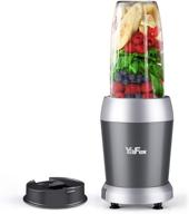 🍹 efficient 700w personal blender: prepare shakes and smoothies, with 6-built-in blades for frozen fruit and ice, includes a 28 oz travel bottle, to-go lid, bpa free &amp; dishwasher safe – gray/silver логотип