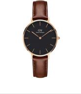 ⌚ elegant daniel wellington petite st mawes watch with italian brown leather band: a timeless luxury accessory logo