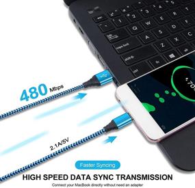 img 2 attached to 🔌 Блок быстрой зарядки для стены с USB для Samsung Galaxy S21/S21 Ultra/S21 Plus 5G/S21+/Note 20/S20/S20 Ultra/S20 Plus/S20 FE/A51/A71, 3 упаковки 2.1A двойное зарядное устройство + 3 упаковки кабеля USB Type C длиной 6 футов.