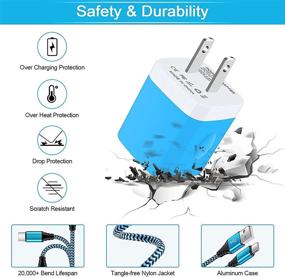 img 1 attached to 🔌 Блок быстрой зарядки для стены с USB для Samsung Galaxy S21/S21 Ultra/S21 Plus 5G/S21+/Note 20/S20/S20 Ultra/S20 Plus/S20 FE/A51/A71, 3 упаковки 2.1A двойное зарядное устройство + 3 упаковки кабеля USB Type C длиной 6 футов.