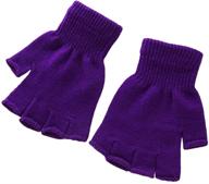 🧤 cozy knitted finger mittens typing gloves: boys' essential for cold weather logo