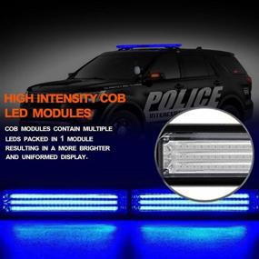 img 3 attached to 🚦 TSIALEE 24IN Blue Led Traffic Advisor: RZR Rear Chase Strobe Light Bar for UTV Trucks SUV ATV - 13 Modes, Hazard Warning & Directional Safety Light Bars with Cigar Lighter