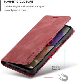 img 1 attached to Sleek Samsung Galaxy A32 5G Wallet Case with RFID Blocking and Magnetic Closure - Wine Red