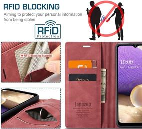 img 2 attached to Sleek Samsung Galaxy A32 5G Wallet Case with RFID Blocking and Magnetic Closure - Wine Red