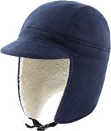 🧢 connectyle men's fleece warm winter hats with visor - windproof earflap skull cap for superior comfort and protection logo