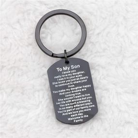 img 1 attached to 👰 BAUNA Wedding Son-in-Law Gift - Keychain for Future Son & Groom-to-Be, Welcoming Him to the Family