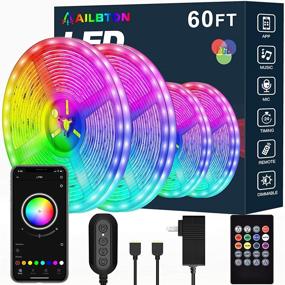 img 4 attached to 🎶 60ft LED Strip Lights - Music Sync Color Changing RGB Tape Lights with Built-in Mic - Bluetooth App Control and Remote - 5050 RGB Rope Light Strips