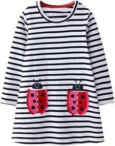 img 4 attached to 👗 KISSOURBABY Cute Cartoon Girls' T-Shirt Dresses - Trendy Clothing for Little Fashionistas