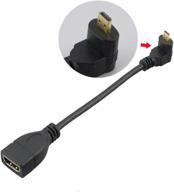 🔌 кабель-адаптер seadream 6-дюймовый 15 см 90° micro hdmi с мужским разъемом down-toward к hdmi женскому разъему (down-toward) логотип