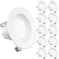 🔆 sunco lighting 10 pack 4 inch led recessed downlight: dimmable, energy efficient, easy installation - ul + energy star logo