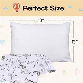 img 2 attached to 🌿 Organic Cotton Toddler Pillow with Pillowcase - 13X18 Soft Baby Crib Pillow for Sleep - Hypoallergenic and Washable - Suitable for Toddlers, Kids, Boys, Girls - Perfect for Travel, Cot, Bed Set