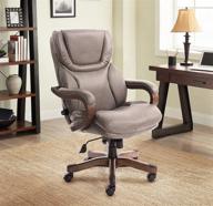 serta big and tall executive office chair 💺 - upgraded wood accents, luxurious mindset gray bonded leather logo