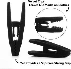 img 2 attached to 👕 Maximize Closet Space with Black Velvet Hangers: Non-Slip Ultra Slim Design, Swivel Hooks, & Finger Clips - 10 Pack