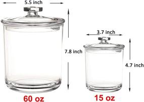 img 2 attached to 🏺 Youngever Transparent Plastic Apothecary Jars - 60 Ounce Set and 15 Ounce Set