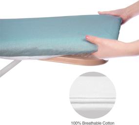 img 2 attached to Обложка и подушка для гладильной доски - силиконовое покрытие, устойчивые к ожогам и пятнам, плотная наполнитель, 4 фастенера, 15х54 дюйма.