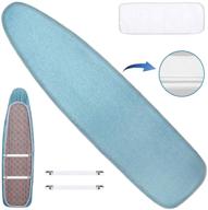 ironing board cover and pad - silicone coating, resistant to scorching and staining, thick padding, 4 fasteners, 15x54 inches logo