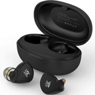 🎧 kz s1d tws true wireless bluetooth 5.0 earbuds: dynamic hybrid dual driver earphones with mic - black logo