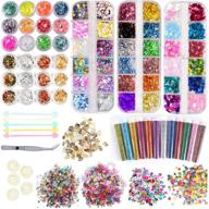 📿 92-piece resin jewelry making kit | craft supplies with glitter butterfly sequins, mylar flakes, beads, foil paper, shells. complete with tweezers and scoops for nail art, diy crafts, and decorations. logo